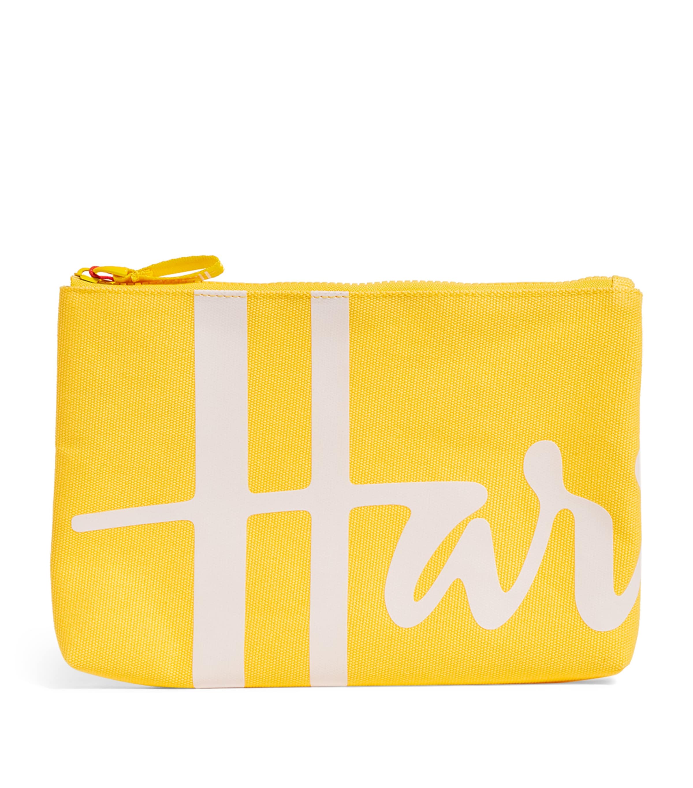 Harrods medium cotton logo pouch, UK version