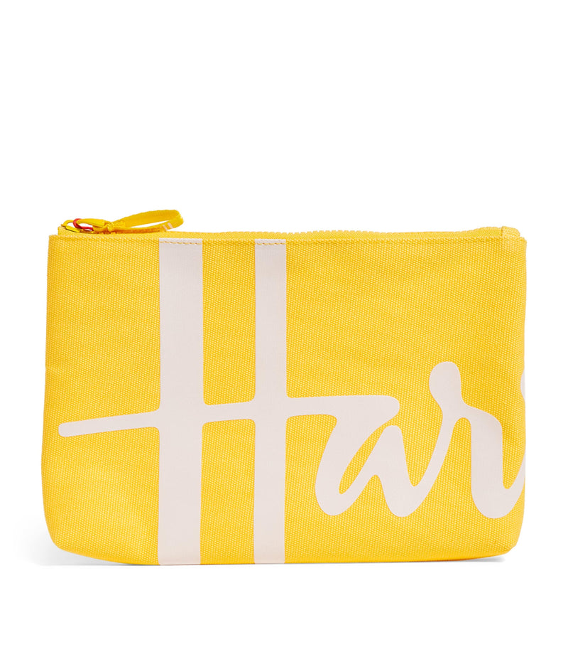 Harrods medium cotton logo pouch, UK version