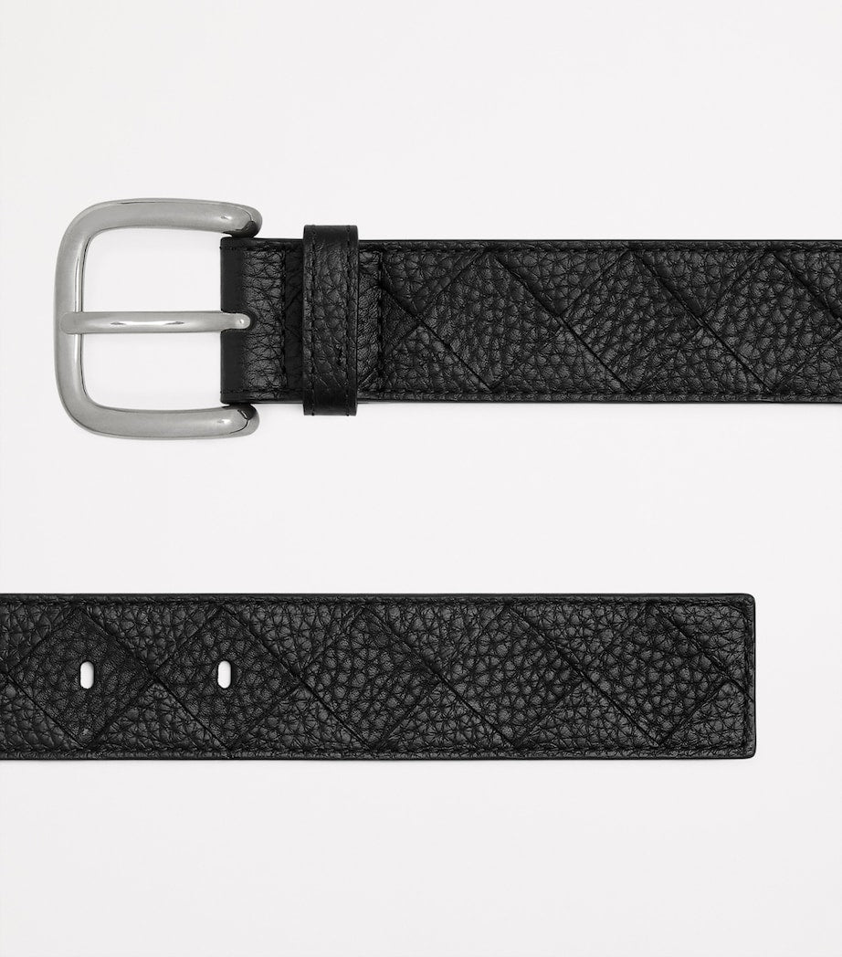 Bottega Veneta Intrecciato grained leather belt, UK version