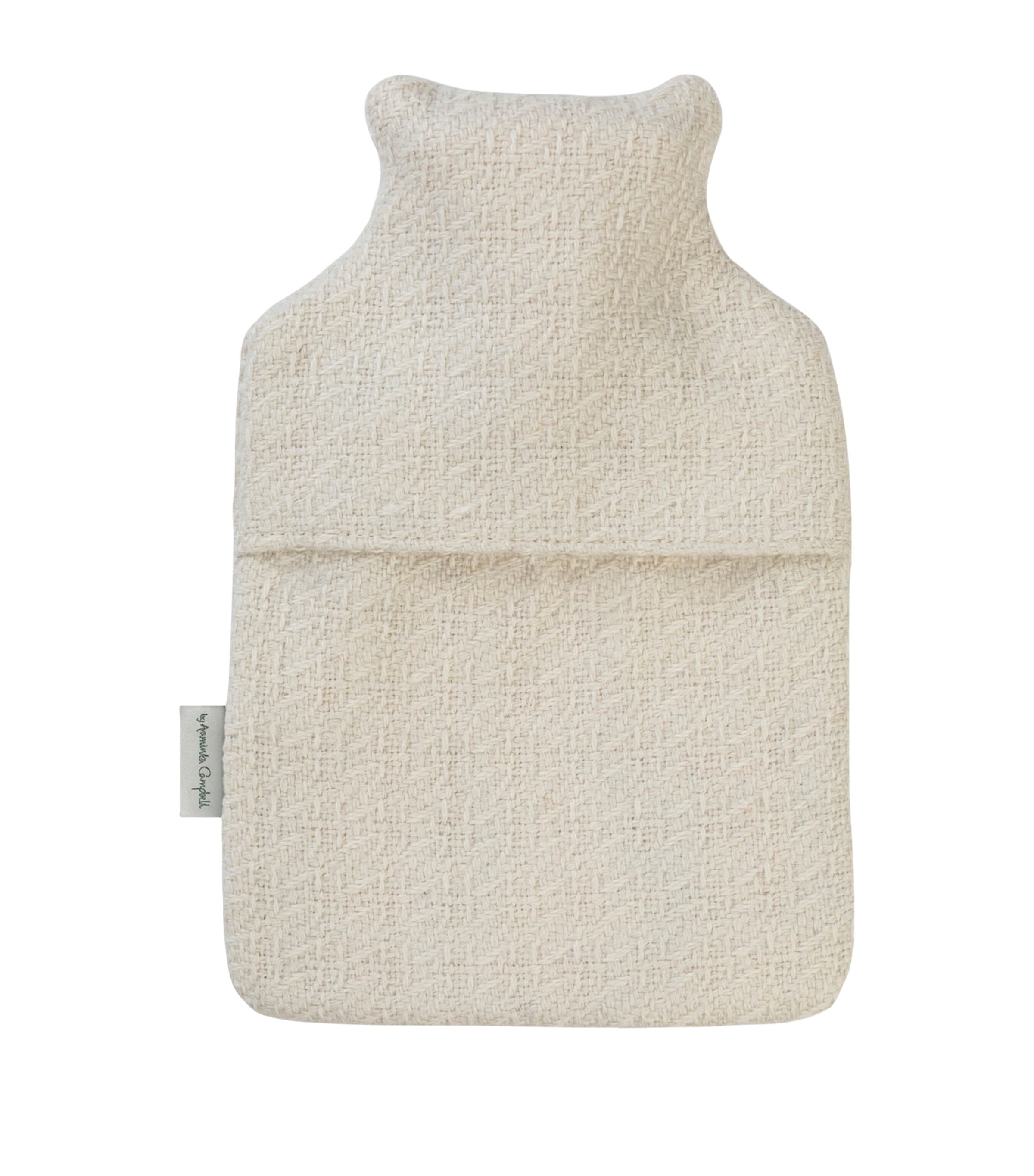 Araminta Campbell small alpaca-blend hot water bottle with rose fibre - British product