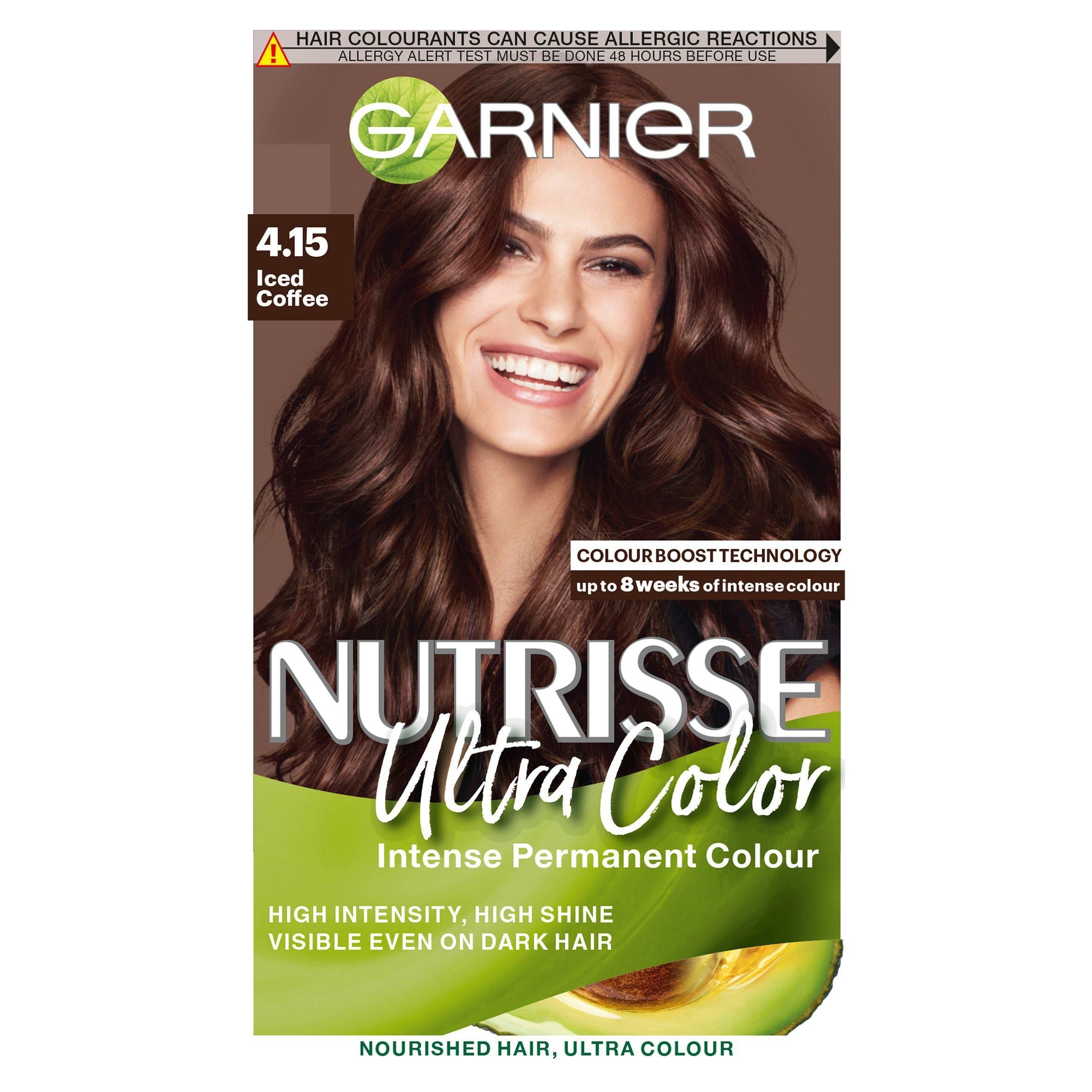 Garnier Nutrisse Ultra Permanent Hair Dye Iced Coffee Brown 4.15 Beauty at home Sainsburys   