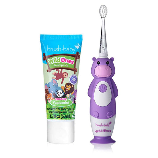 brush-baby WildOnes Hippo Rechargeable Toothbrush & WildOnes Applemint Toothpaste GOODS Boots   
