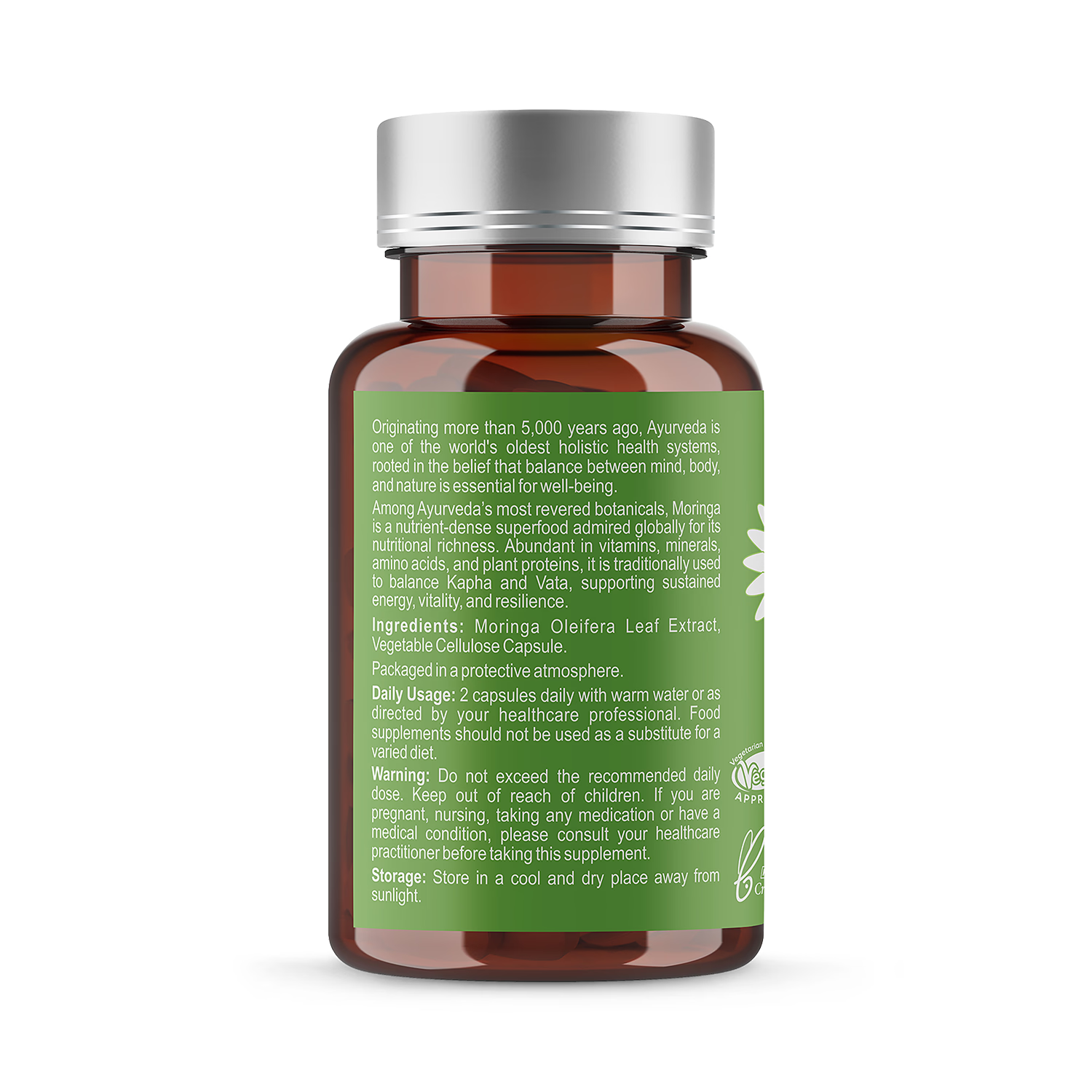 Ayumi Moringa vegan capsules 60 count high potency (British brand)