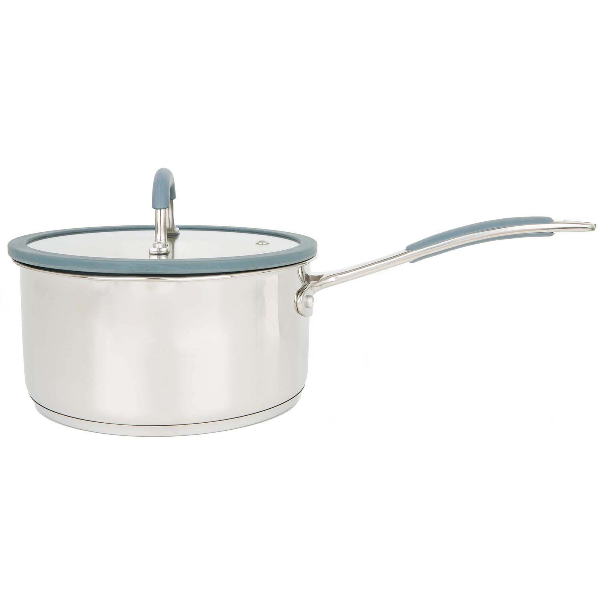 Sainsbury's Home Stainless Steel Saucepan With Silicone Rim 20cm gadgets & utensils Sainsburys   