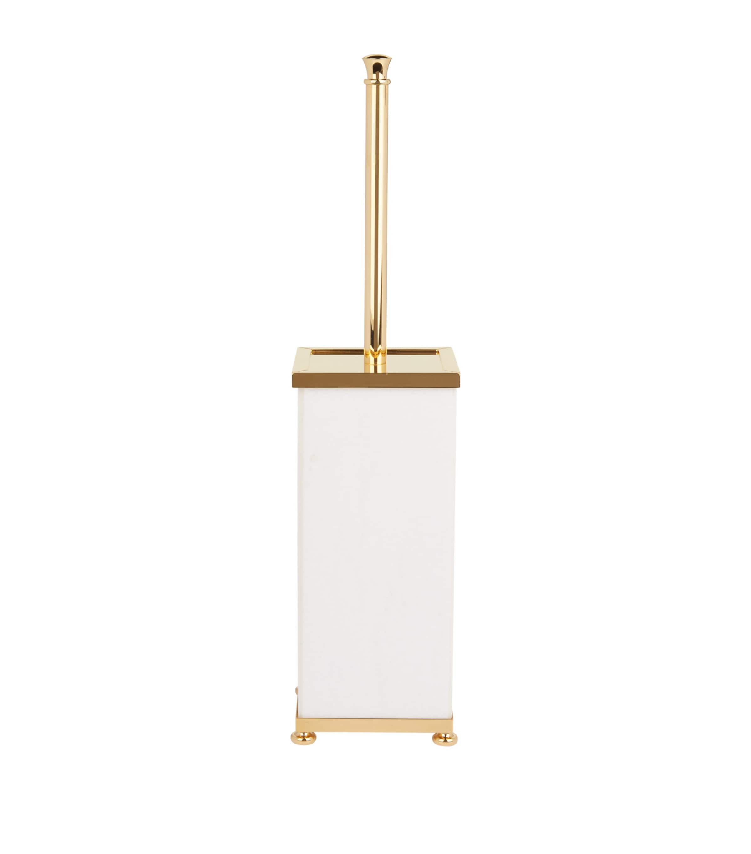 ZODIAC marble toilet brush with gold-tone hardware (British brand)