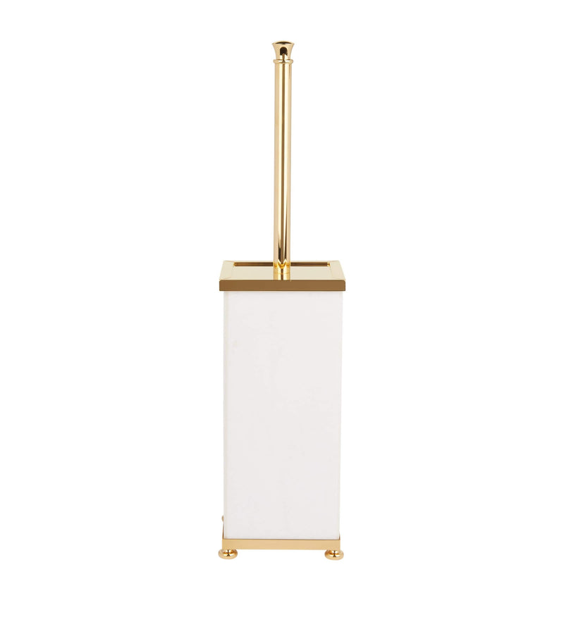 ZODIAC marble toilet brush with gold-tone hardware (British brand)