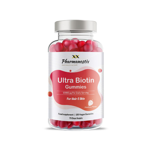 Pharmanostix biotin gummies 5000mcg 150 gummies, imported from the UK