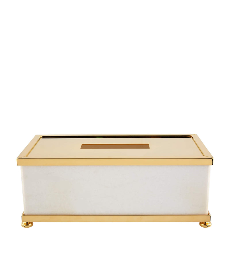ZODIAC marble tissue box with gold-plated hardware (British brand)