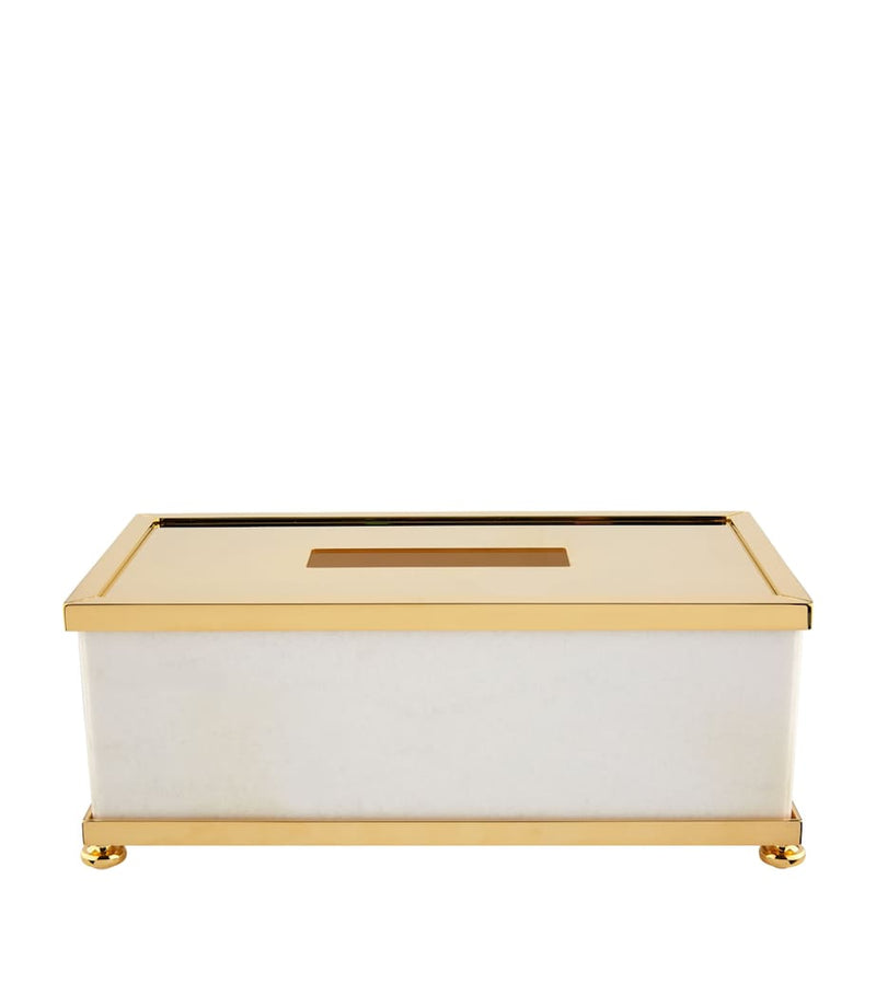 ZODIAC marble tissue box with gold-plated hardware (British brand)