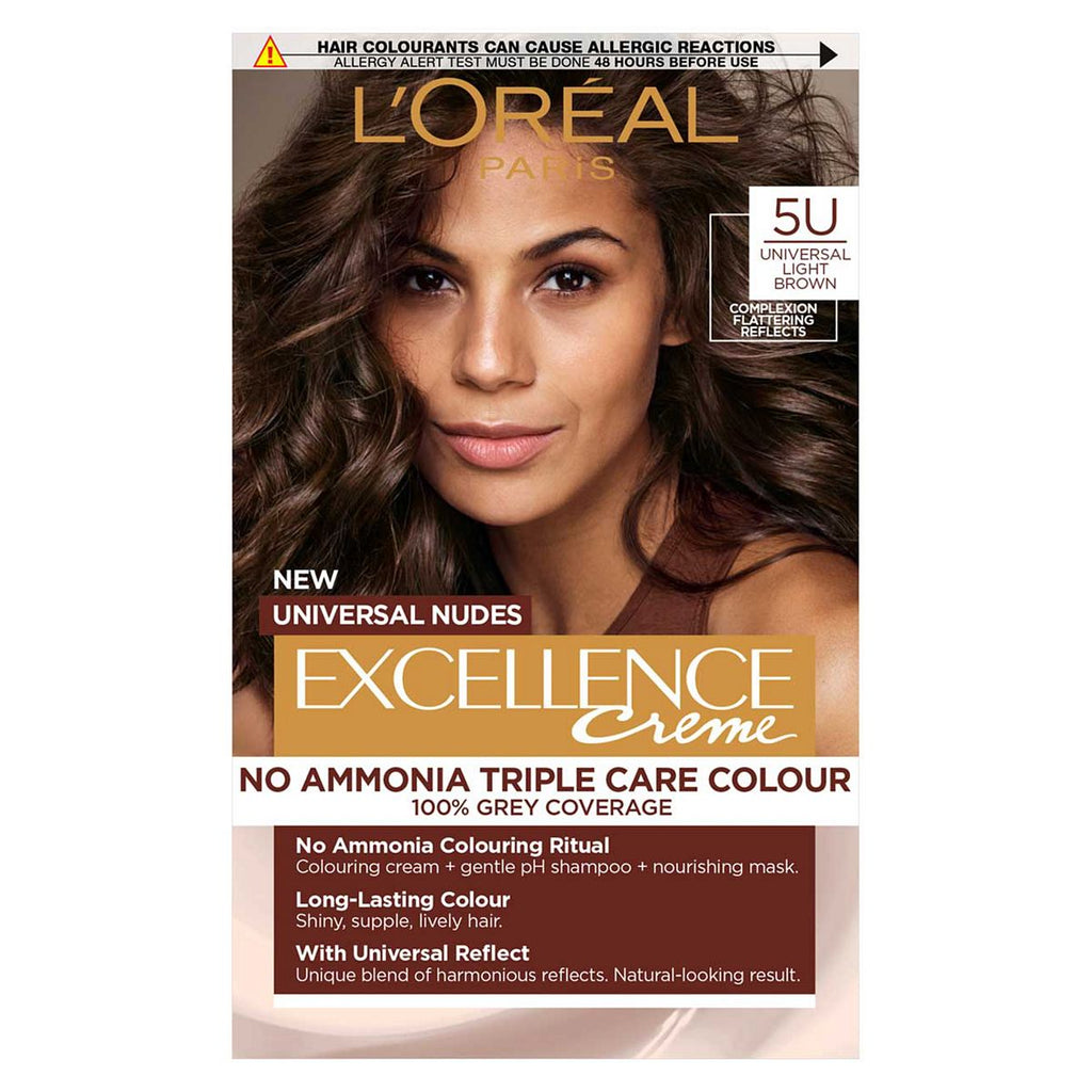 L’Oréal Paris Excellence Crème Universal Nudes Ammonia Free Permanent Hair Dye, 5U Universal Light Brown