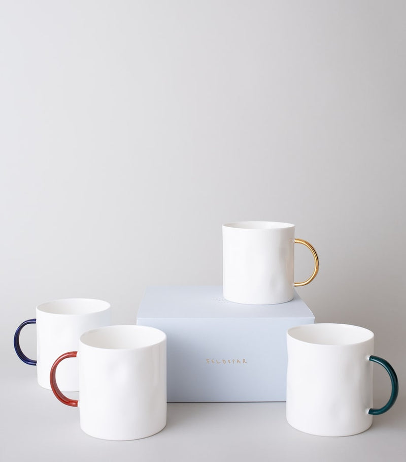Feldspar bone china tea mugs set of 4, imported from the UK