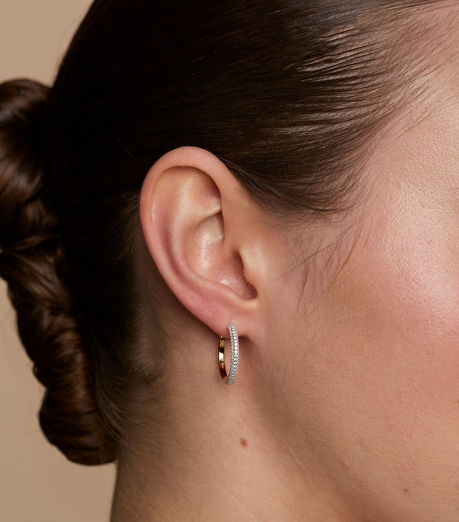 Astrid & Miyu gold-plated pavé hoop earrings medium - British product