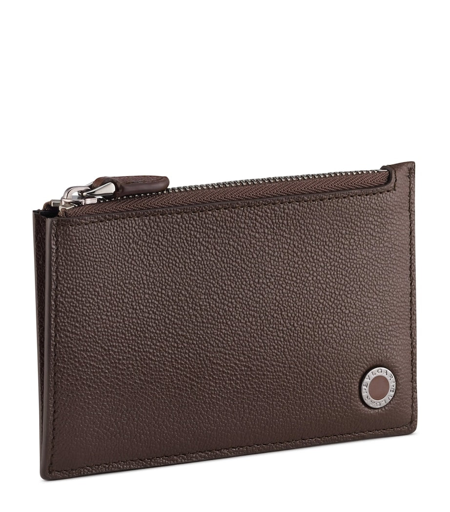 Bvlgari leather card holder with enamel accent, imported from the UK