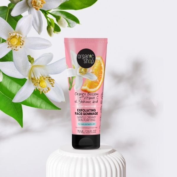 Organic Shop Orange Blossom Face Gommage 75ml, imported from the UK