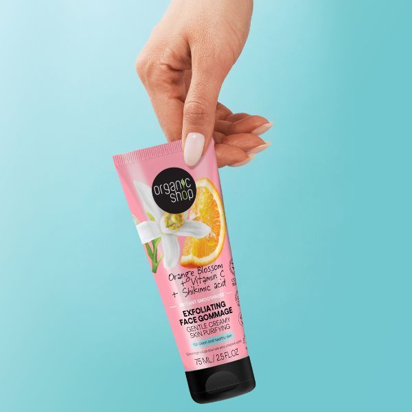 Organic Shop Orange Blossom Face Gommage 75ml, imported from the UK