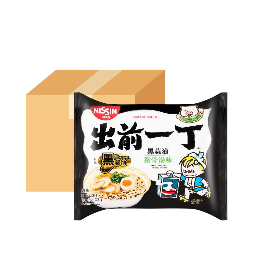 Nissin black garlic tonkotsu instant noodles case of 30, UK version