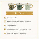 Candlelight Black Deco Historic Royal Palaces mug 400ml - British product