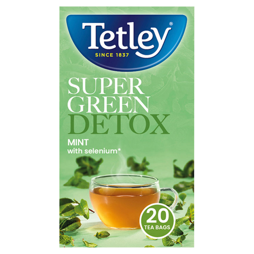 Tetley Super Green Detox 20 Mint Tea Bags GOODS ASDA   