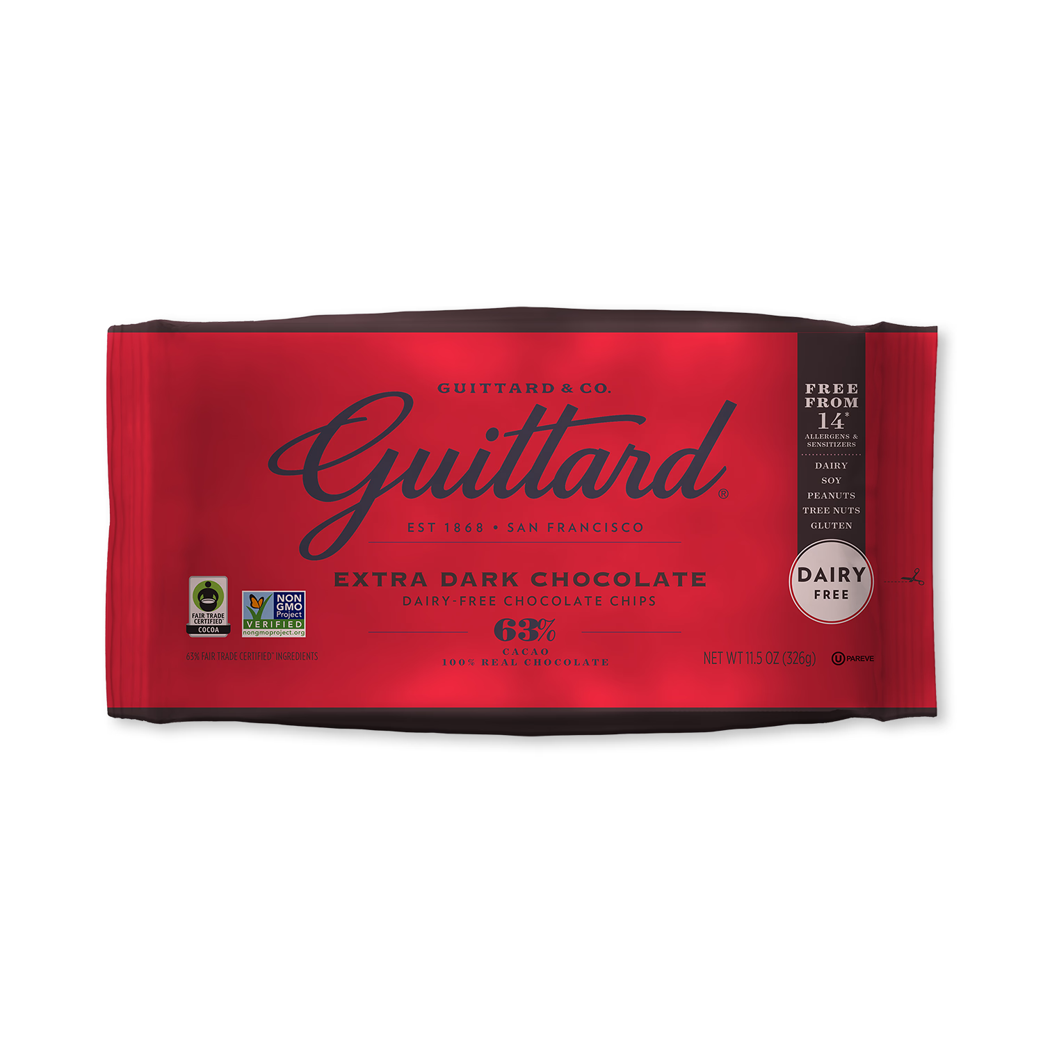 Guittard 63% dark chocolate baking chips 326g (British brand)