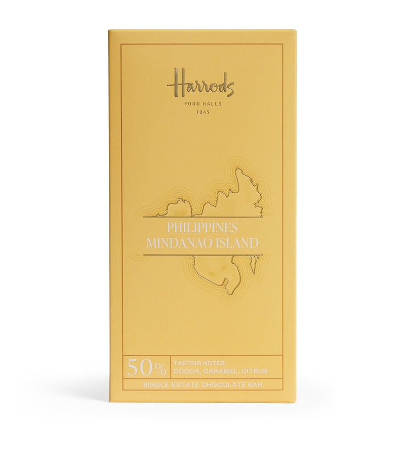 Harrods Single-Estate 50% Cocoa Mindanao Island chocolate bar 70g, UK version