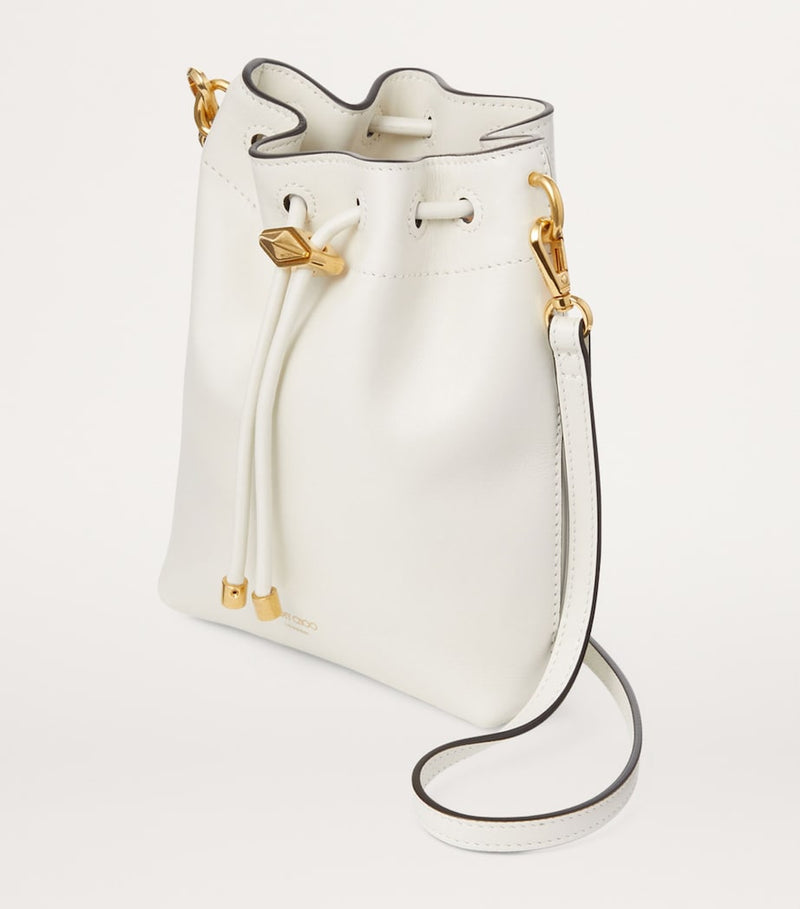 Jimmy Choo mini leather cinch bucket bag, UK version