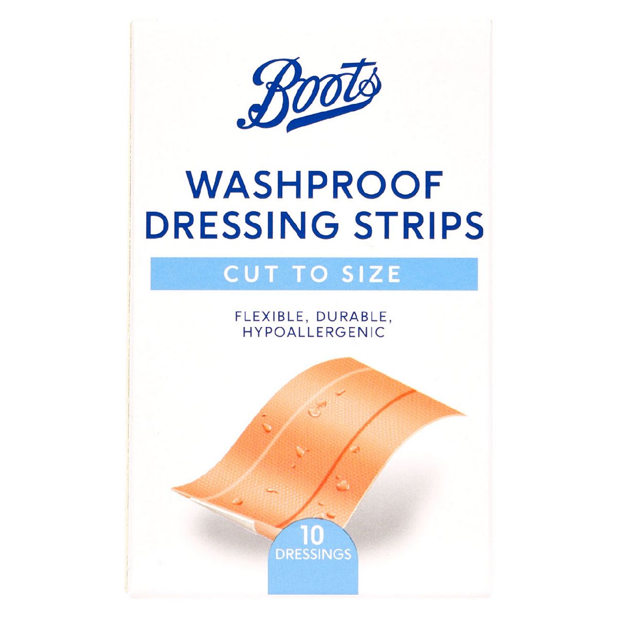 Boots Cut To Size Washproof Dressing Strips - 10 Pack First Aid Boots   