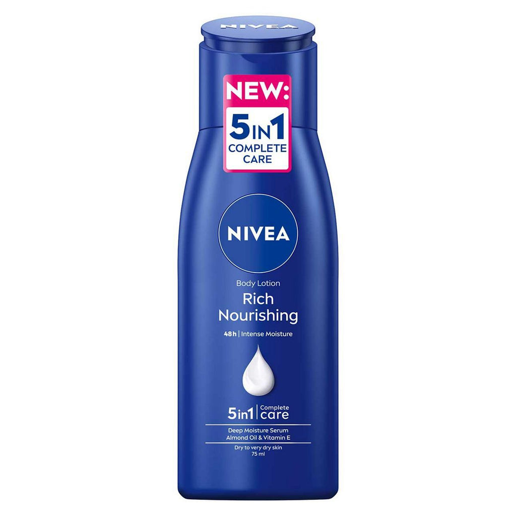 NIVEA Rich Nourishing Body Lotion for Dry Skin, Travel Size 75ml