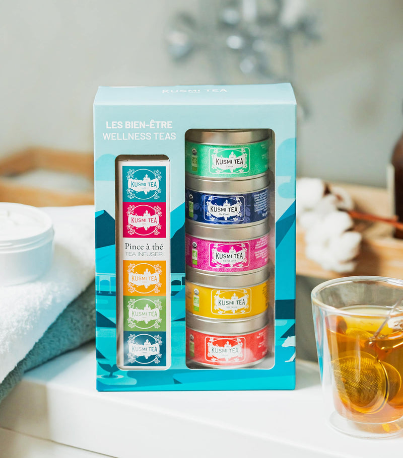 Kusmi Wellness Tea and Strainer Gift Set 98g, UK version