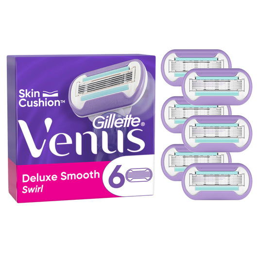 Gillette Venus Swirl Women's Razor Blades x6 Refills women's shaving Sainsburys   