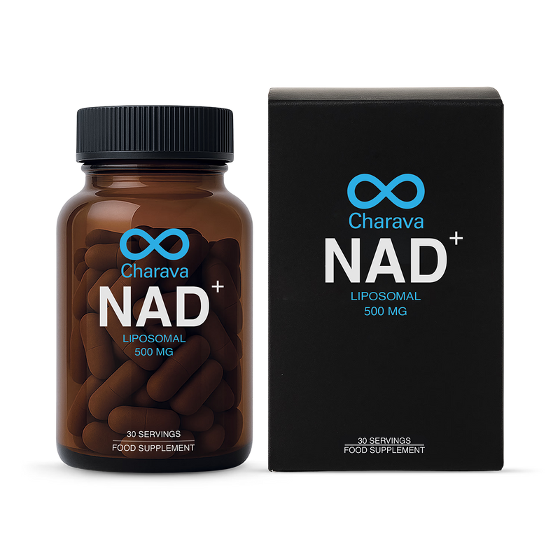 Charava NAD+500 liposomal capsules 500mg, imported from the UK