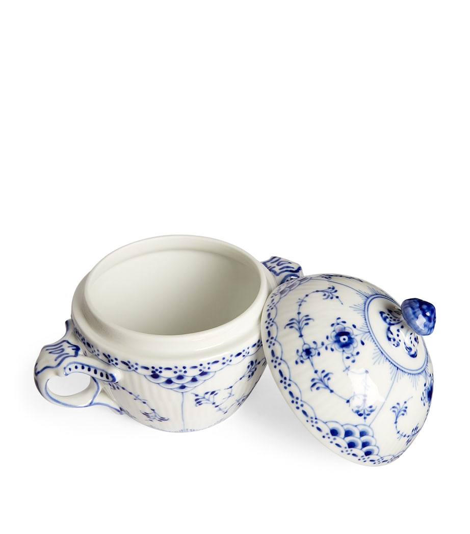 Royal Copenhagen Blue Fluted Half Lace sugar bowl, imported from the UK