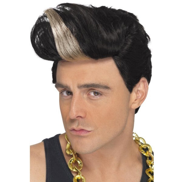 Smiffys 90s rapper wig black quiff highlight - British product