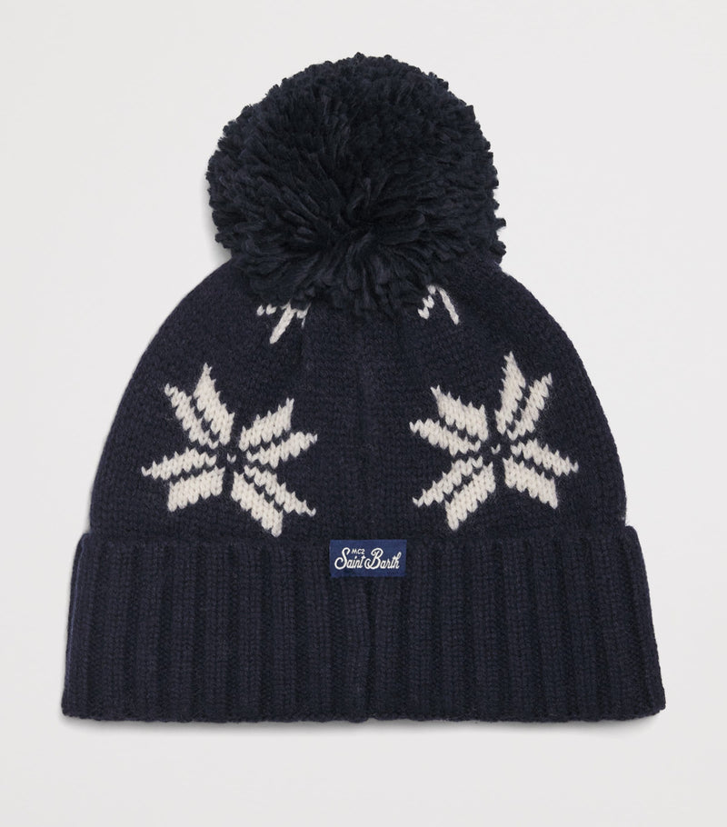 Mc2 Saint Barth Kids cashmere après-ski bobble hat, imported from the UK