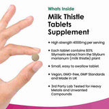 Milk Thistle Tablets 4000mg - 80% Silymarin High Strength GOODS Superdrug   