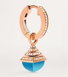 Marli mini rose gold drop earrings with diamonds and turquoise, UK version