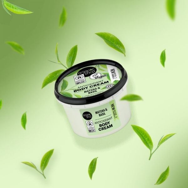 Organic Shop Antioxidant Body Cream Matcha & Basil 250ml - British product
