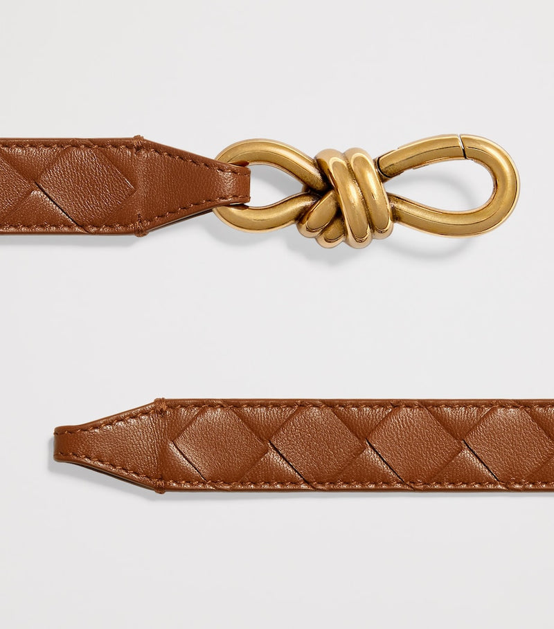 Bottega Veneta Intrecciato leather belt 2cm, UK version