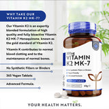 Nutravita Vitamin K2 MK-7 supplement 200mcg 365 micro tablets, UK version