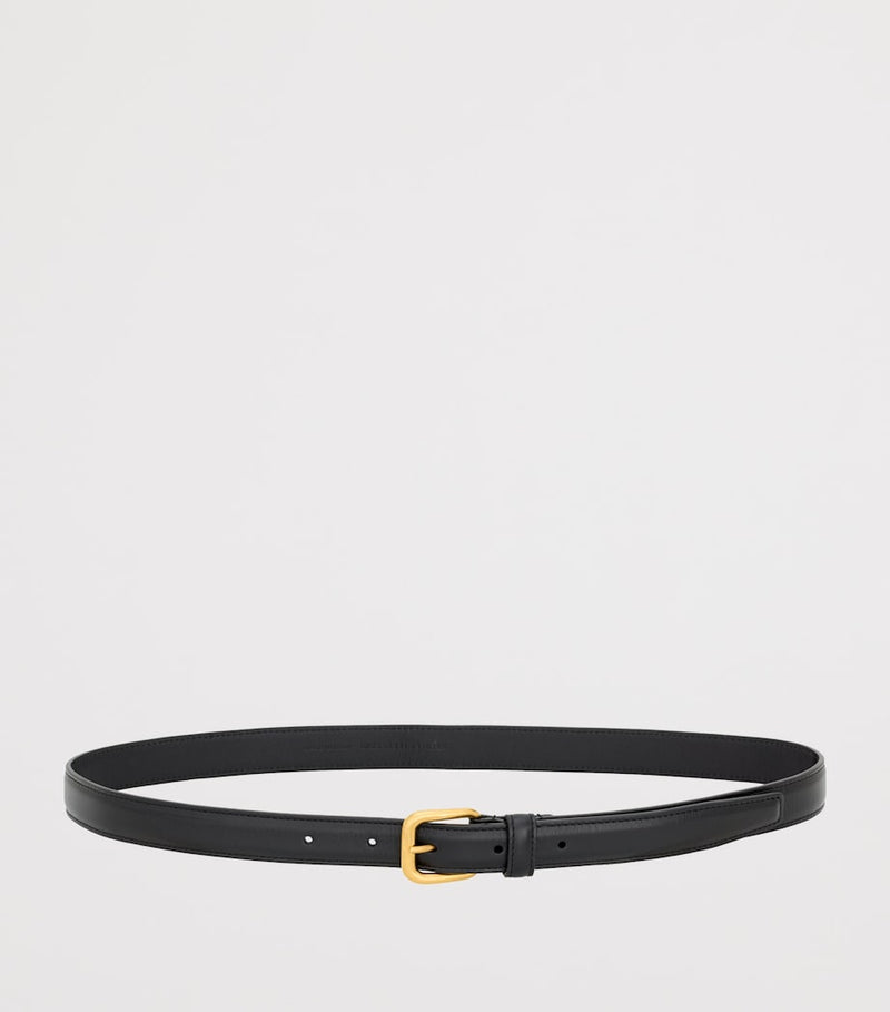 Saint Laurent leather rectangle buckle belt 2cm width, UK version