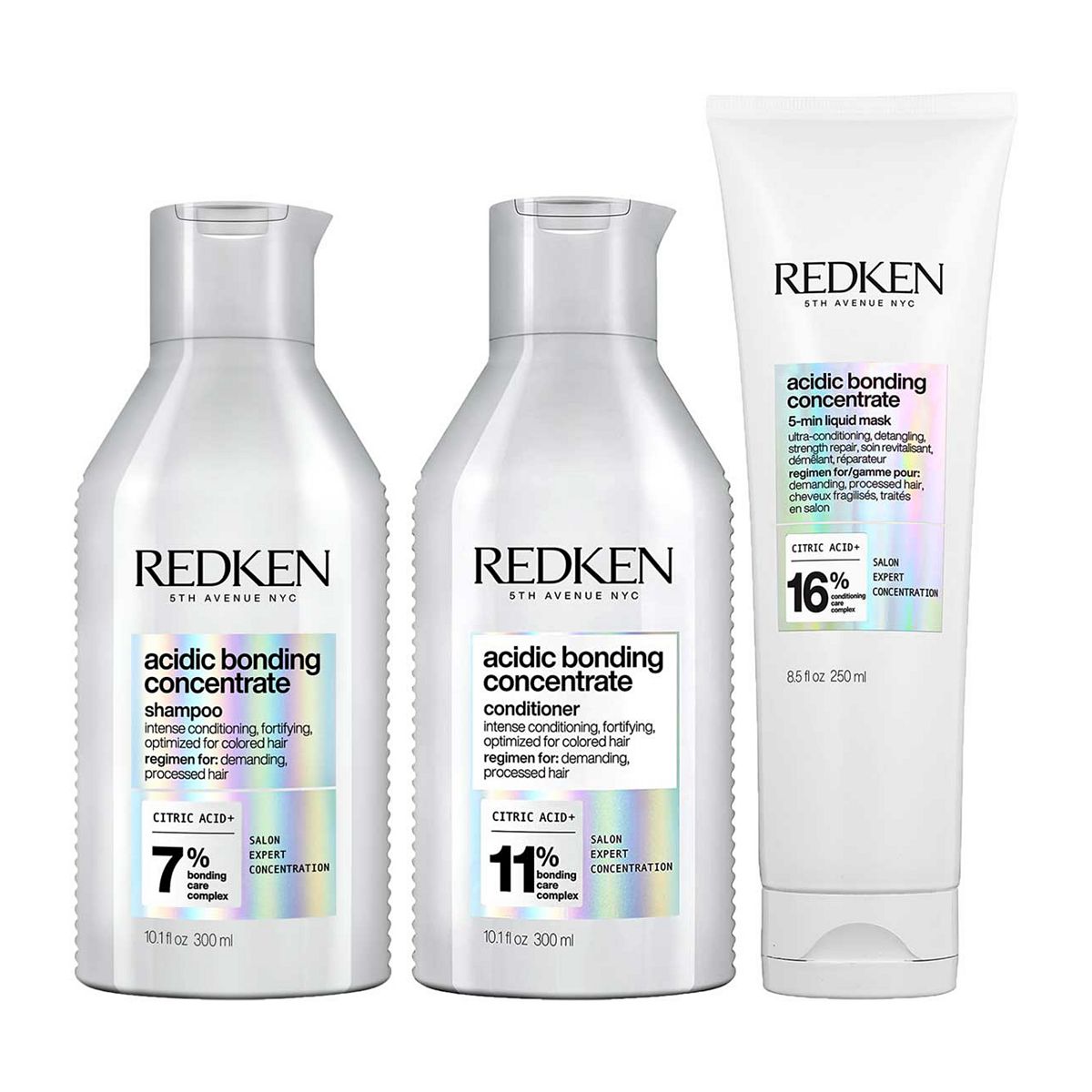 REDKEN Acidic Bonding Concentrate Shampoo, Conditioner and 5-Minute Liquid Hair Mask Bond Repair Bundle GOODS Boots   