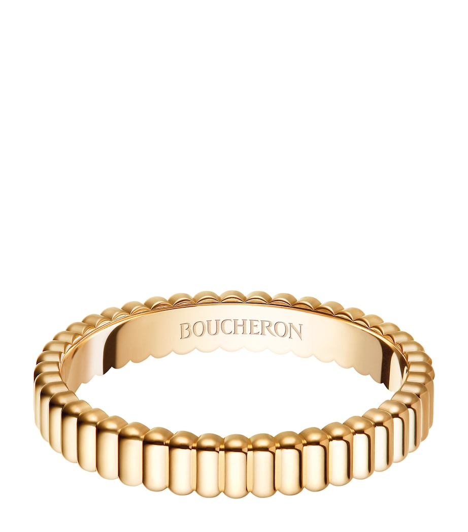Boucheron yellow gold grosgrain wedding band, UK version