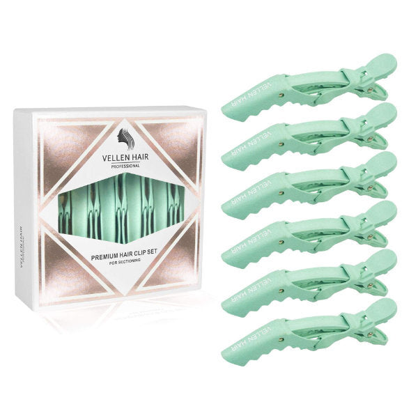 Vellen alligator clips mint 6 pack (British brand)