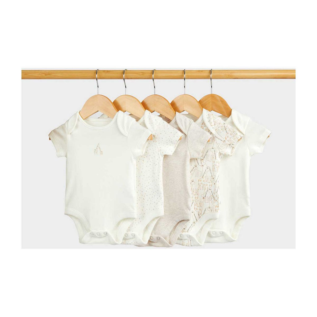 Mothercare Giraffe Short-Sleeved Bodysuits - 5 Pack