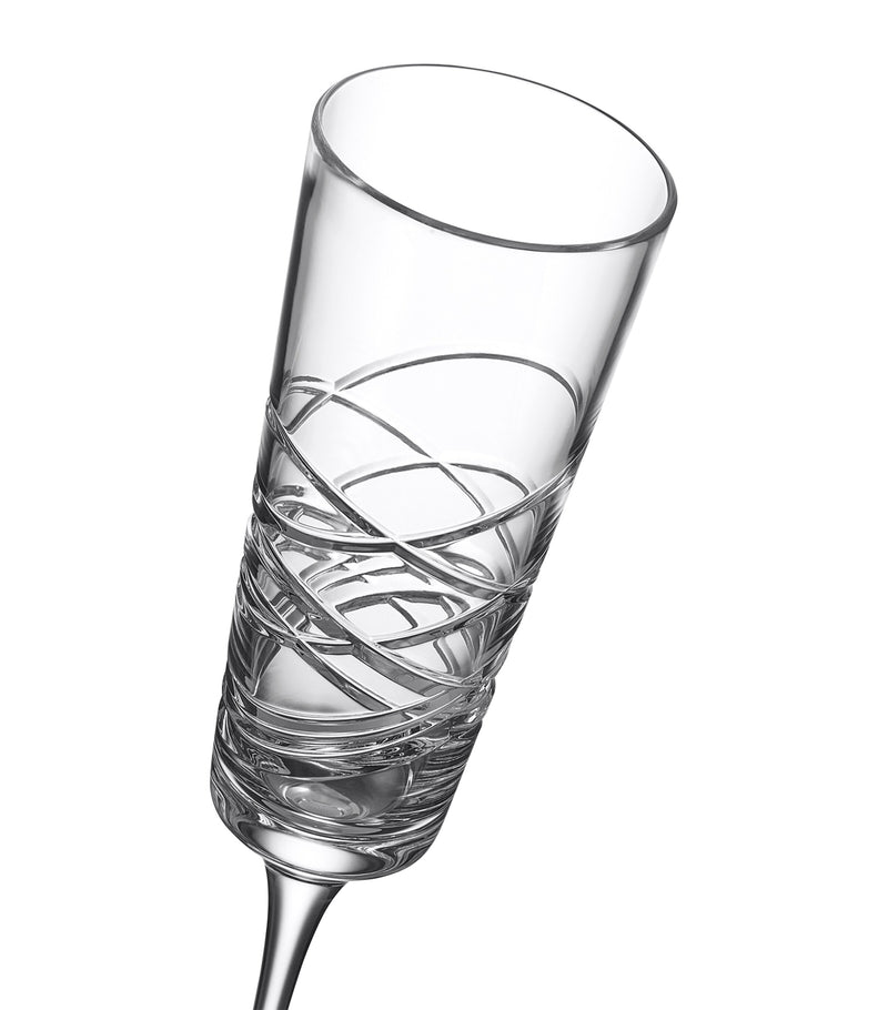 Waterford set of 2 crystal Aran champagne flutes 275ml (British brand)