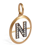 Yellow Gold and Diamond Initial N Pendant