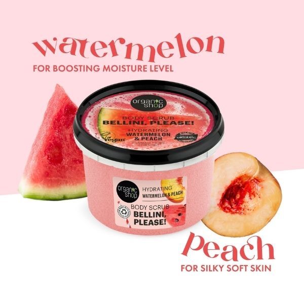 Organic Shop Bellini Please Body Scrub Watermelon & Peach GOODS Superdrug   