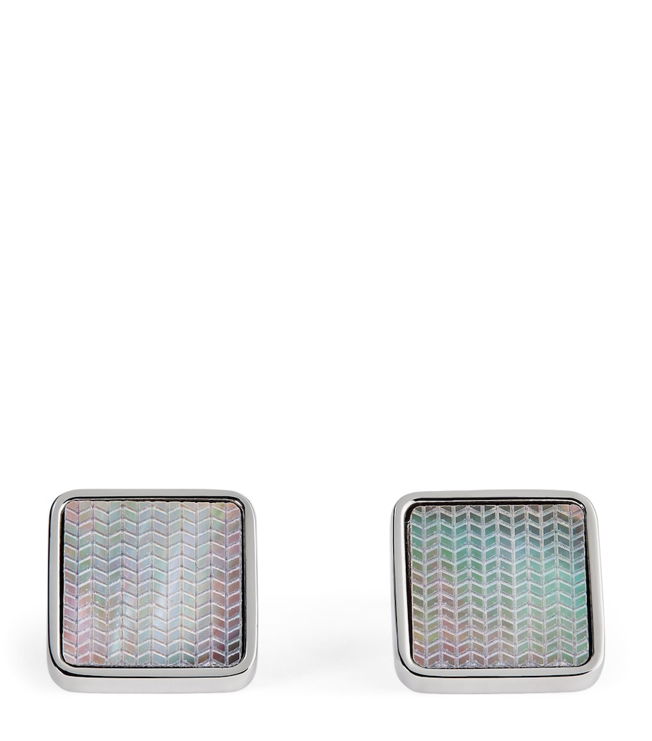 Babette Wasserman mother-of-pearl herringbone cufflinks, UK version