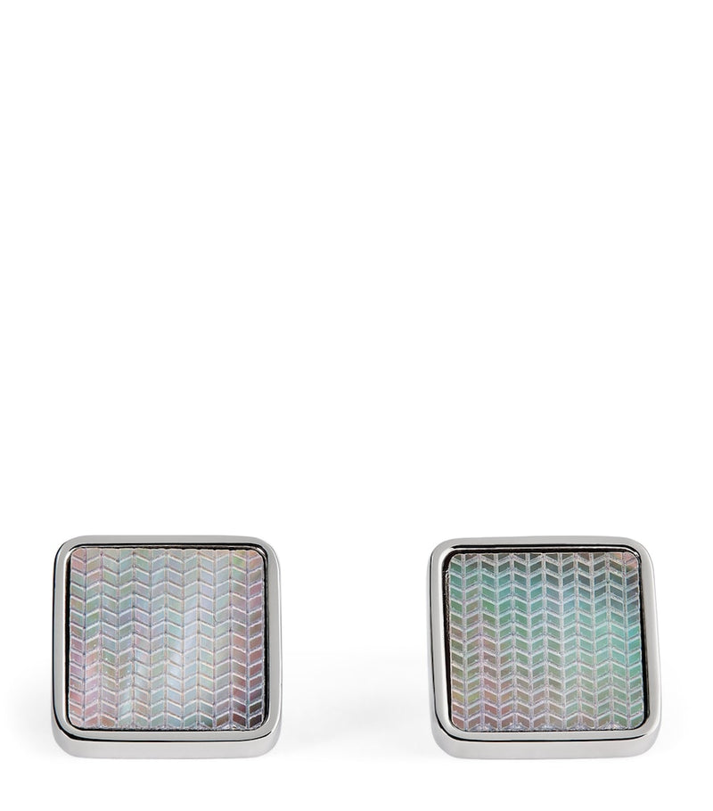 Babette Wasserman mother-of-pearl herringbone cufflinks, UK version