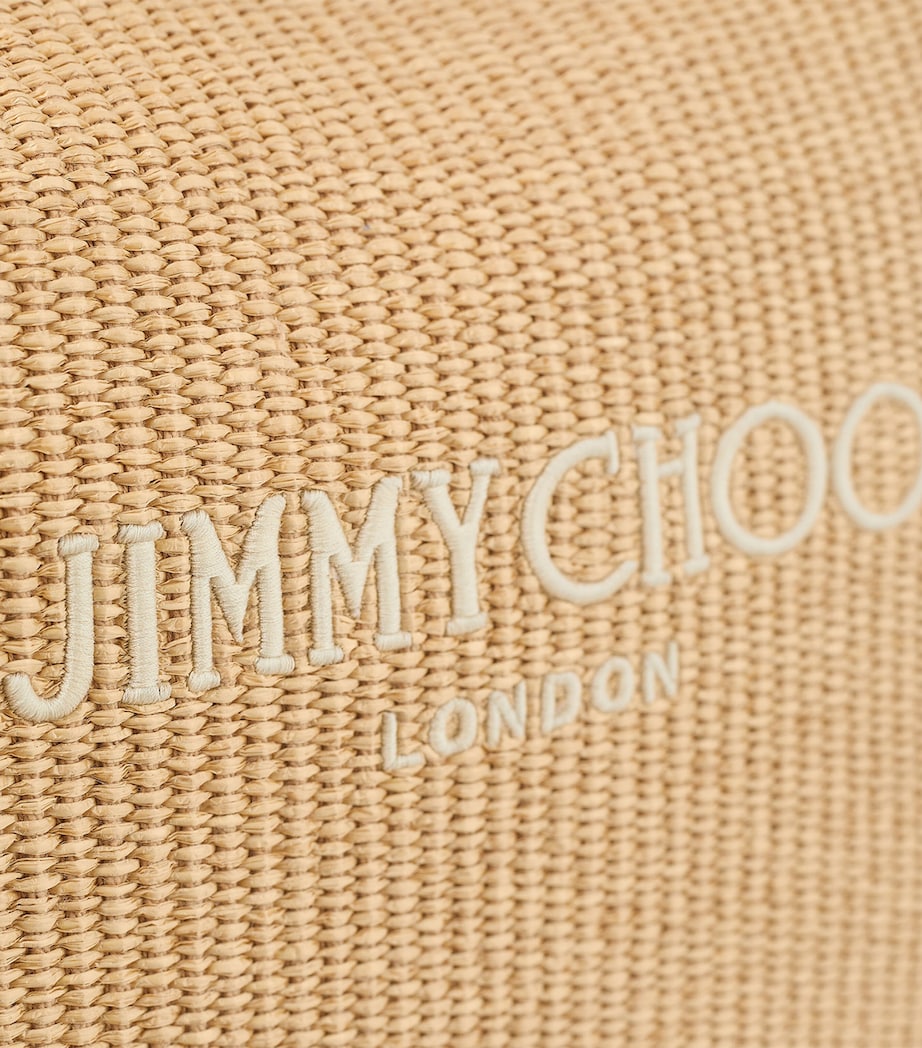 Jimmy Choo raffia beach diamond shoulder bag, imported from the UK