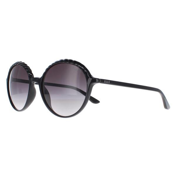 Elle 14919 black sunglasses round acetate frame, UK version